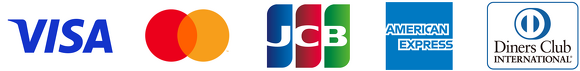 VISA、Mastercard、JCB、American Express、Diners Club International